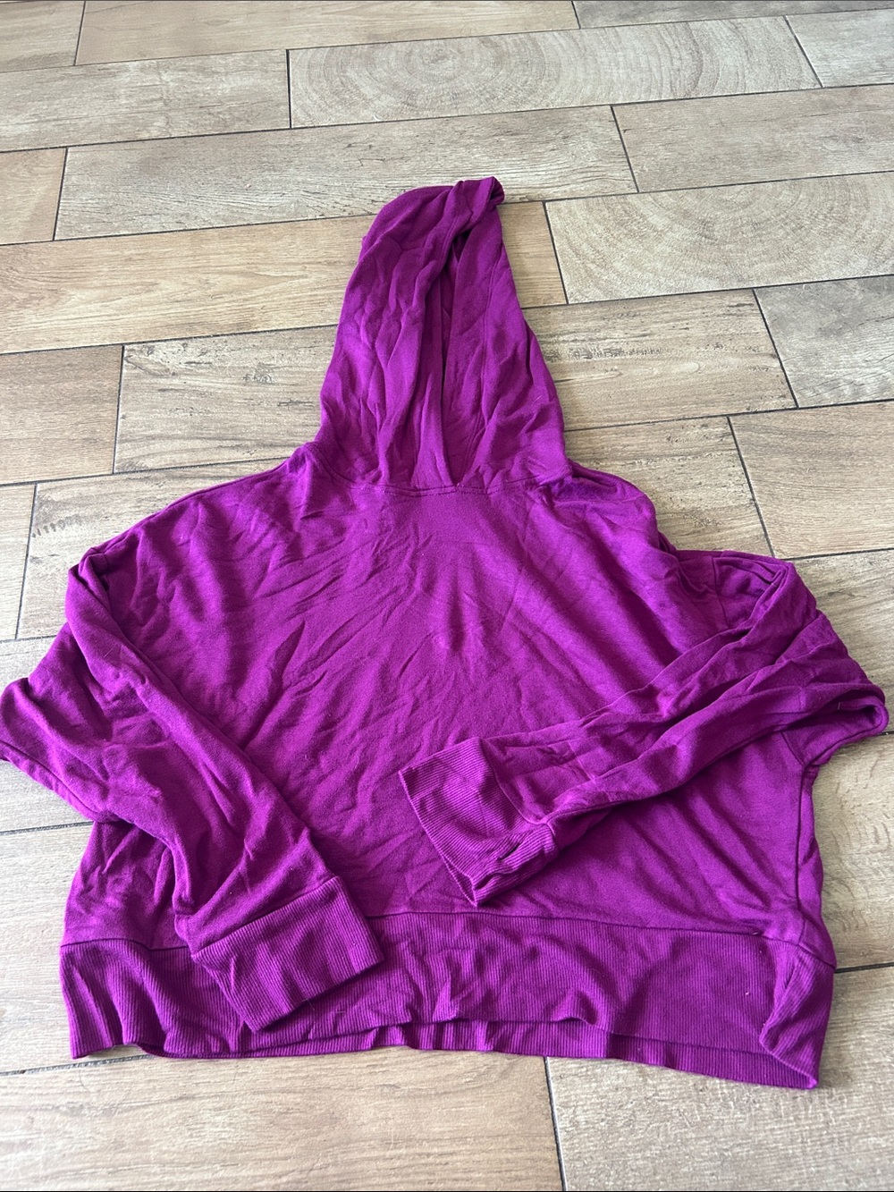 Interval Berry Magenta Lightweight Pullover Hoodie Size S Made USA
